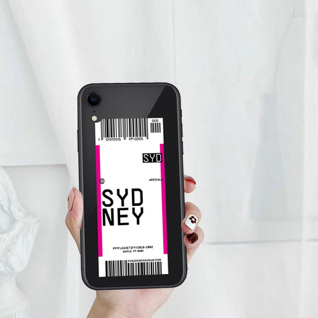 Coque étiquette de voyage avion Sydney pour iPhone