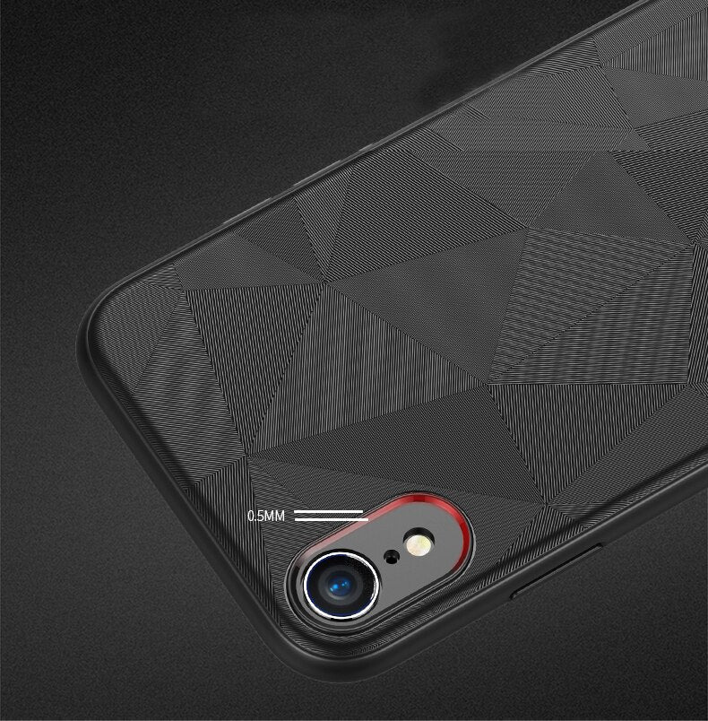 Coque design fine en silicone pour iPhone noire