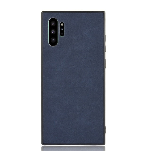 Coque design cuir bleu pour Galaxy Note 10/Note 10 Plus