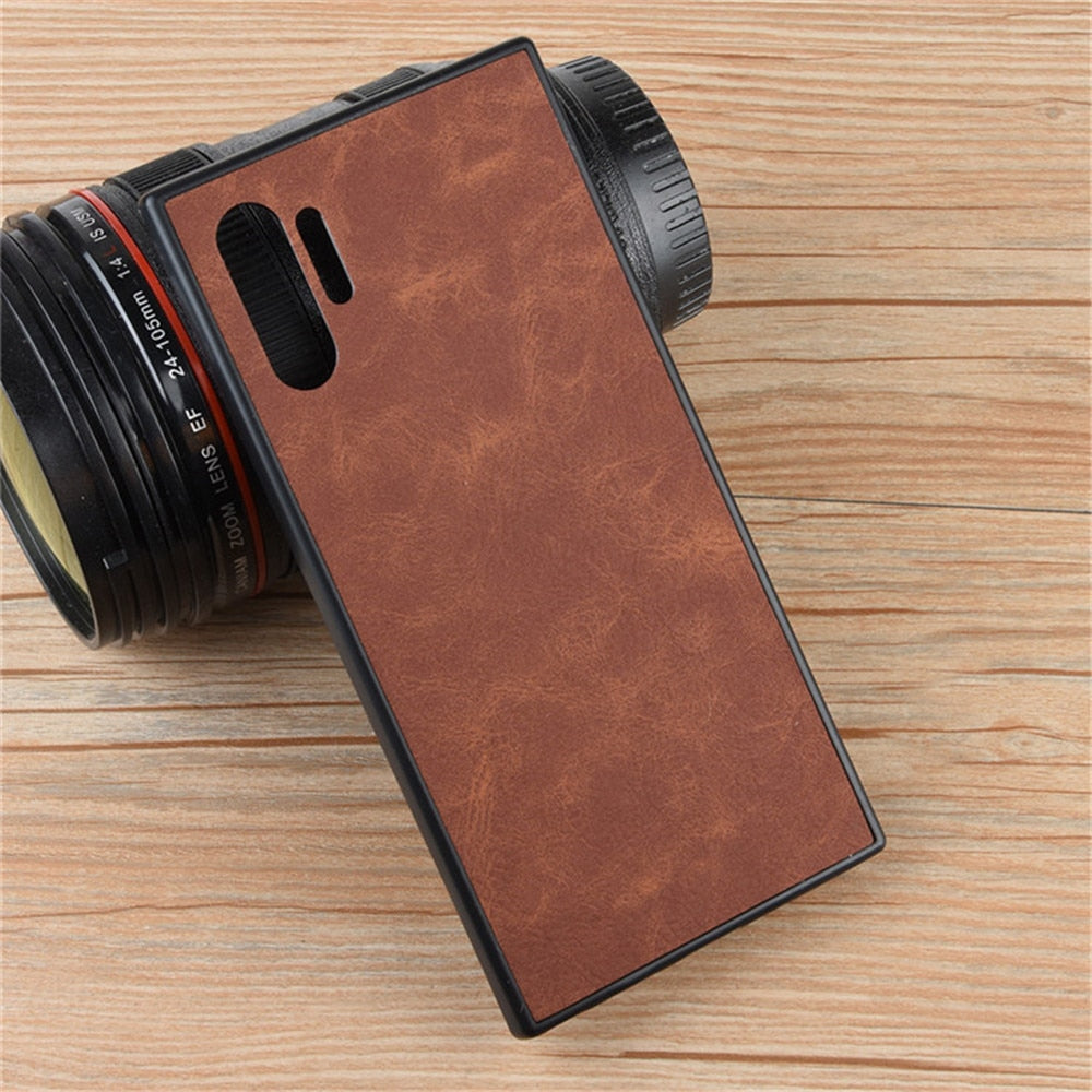 Coque design cuir marron pour Galaxy Note 10/Note 10 Plus