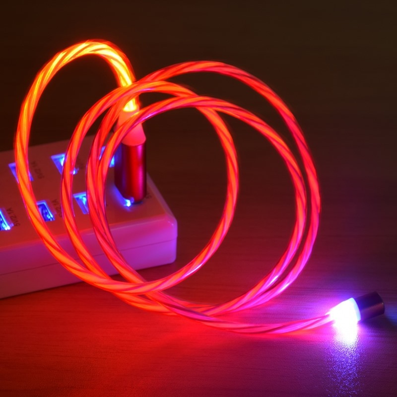 cable-de-recharge-plug-magnétique-aimanté-flux-lumineux-rose