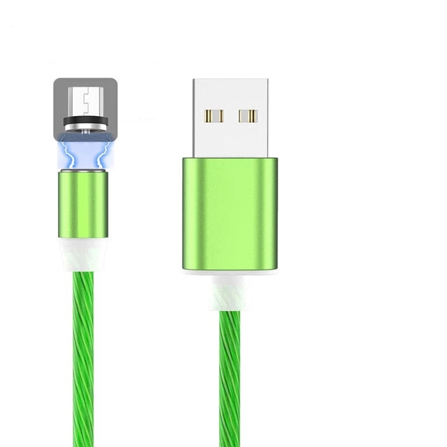 cable-de-recharge-plug-magnétique-aimanté-flux-lumineux-vert-micro-usb-usb