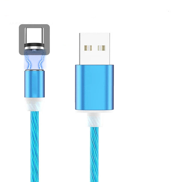 cable-de-recharge-plug-magnétique-aimanté-flux-lumineux-bleu-usb-c-usb