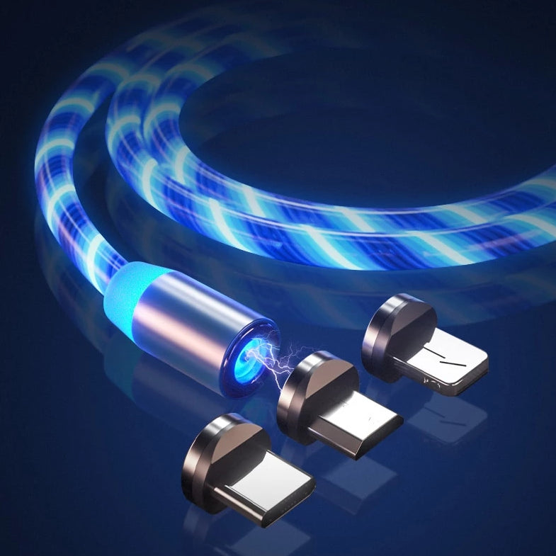 cable-plug-de-recharge-magnétique-aimanté-flux-lumineux-bleu-lightning-micro-usb-usb-c