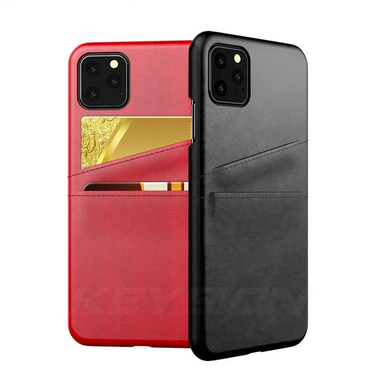 Coque coloré noir rouge design cuir pour iPhone 11