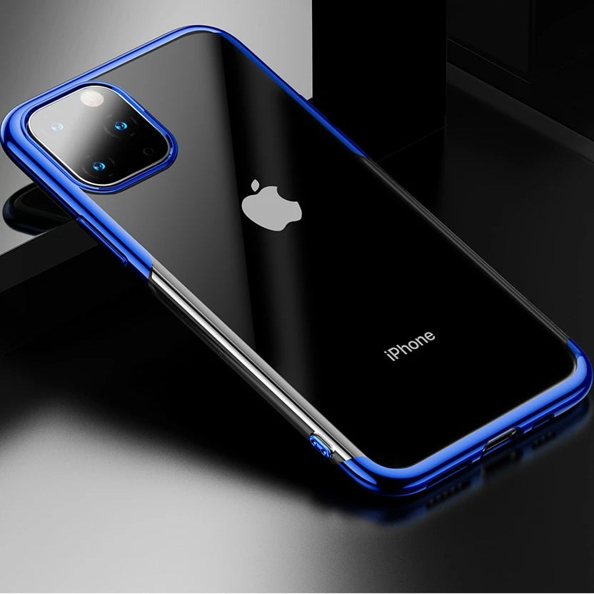Coque transparente à contours colorés pour iPhone 11