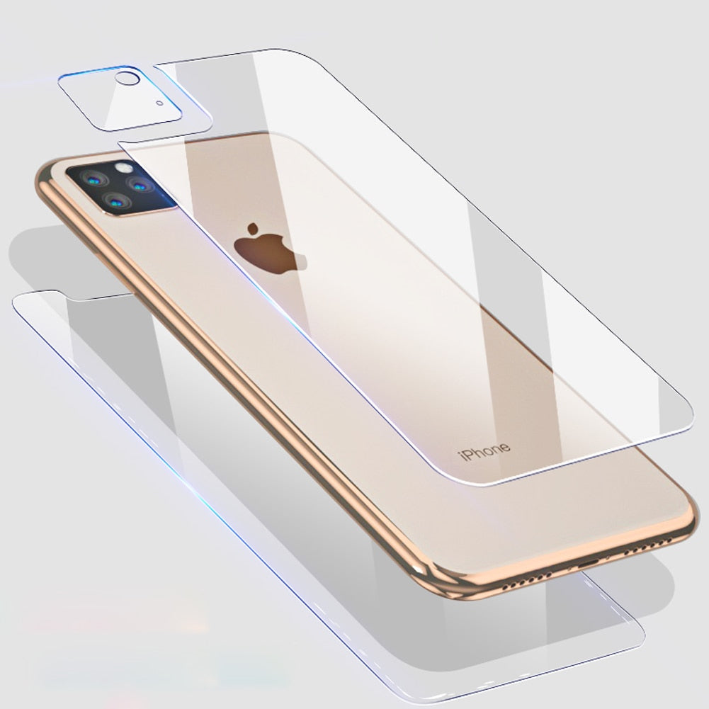 Film de protection avant et arrière en verre trempé pour iPhone 11