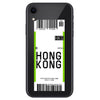 Coque étiquette de voyage avion Hong Kong pour iPhone