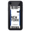 Coque étiquette de voyage avion New York pour iPhone