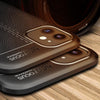 Coque en silicone design cuir et métal pour iPhone 12