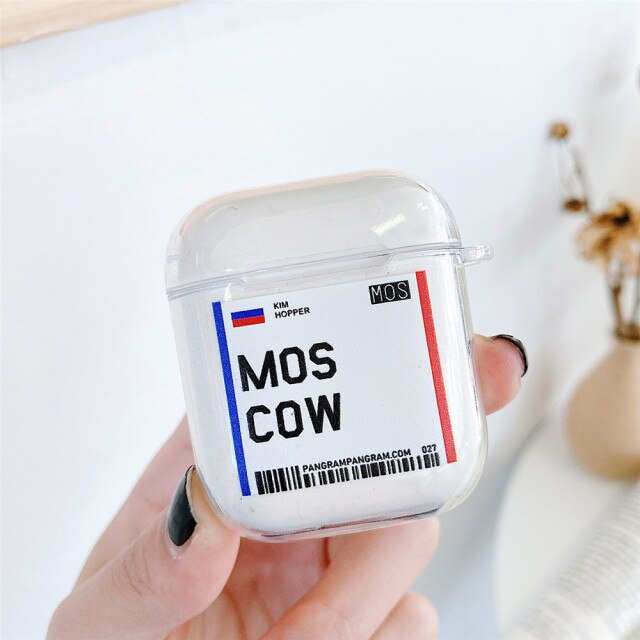 Coque étiquette de voyage avion pour Airpods