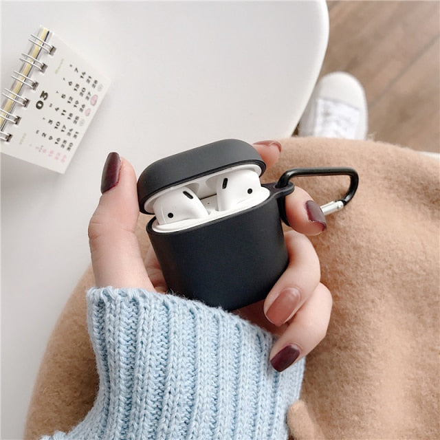 Coque en silicone avec mousqueton pour Airpods
