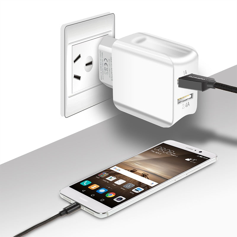 Chargeur double ports USB blanc