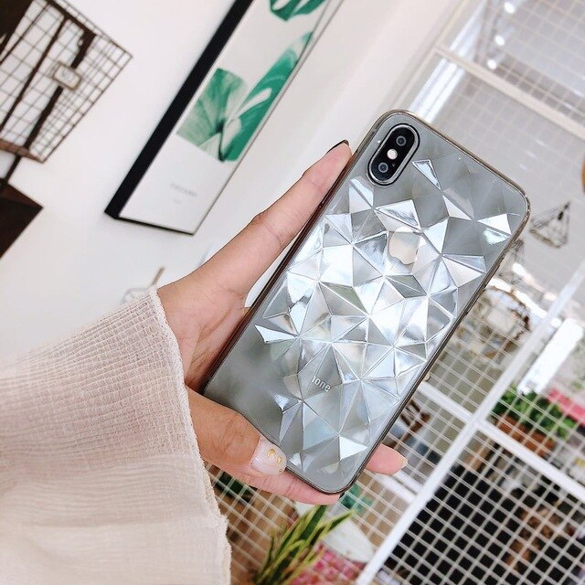 Coque transparente 3D diamants pour iPhone