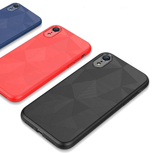 Coque design fine en silicone pour iPhone bleue rouge noire