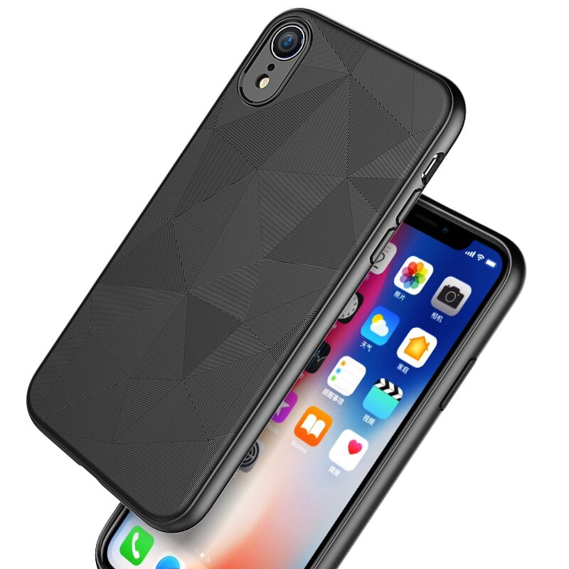 Coque design fine en silicone pour iPhone noire