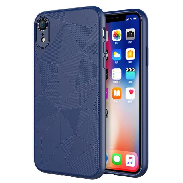 Coque design fine en silicone pour iPhone bleue