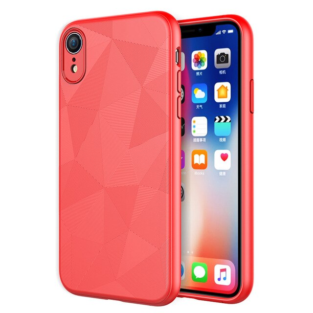 Coque design fine en silicone pour iPhone rouge