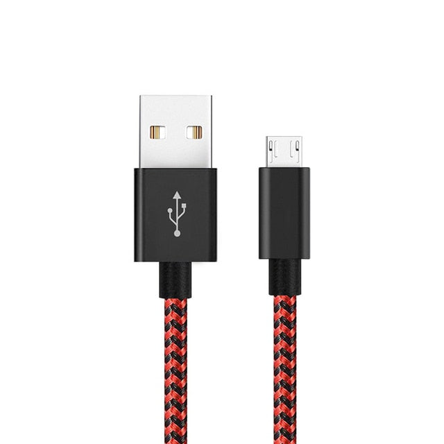 cable-de-recharge-rapide-tressé-USB-vers-micro-usb-noir-et-rouge