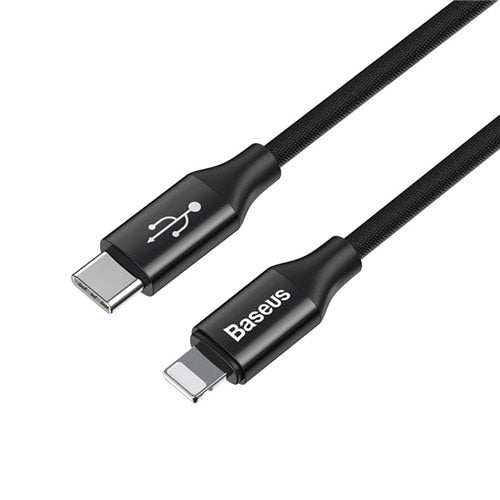 cable-de-recharge-rapide-tressé-USB-C-vers-Lightning-noir