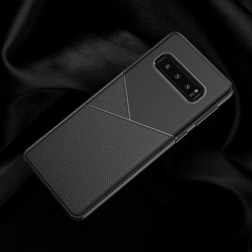 Coque en silicone design cuir pour Samsung Galaxy S10/Plus/E
