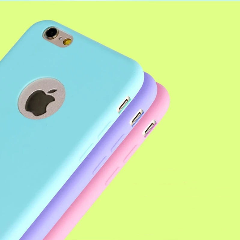Coque en silicone pastel pour iPhone